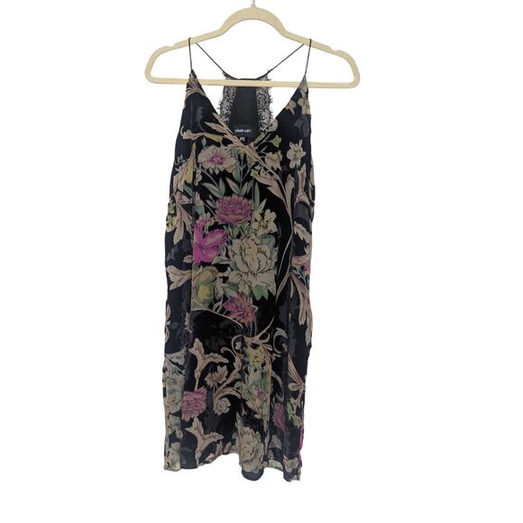 Sugar Lips 90s Style Velvet Overlay Floral Design Slip Dress Women Size Medium - Picture 1 of 7